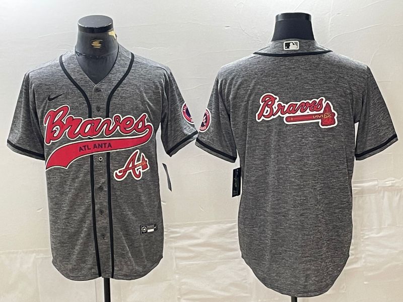 Men Atlanta Braves Blank Grey Jointly 2024 Nike MLB Jersey style 1